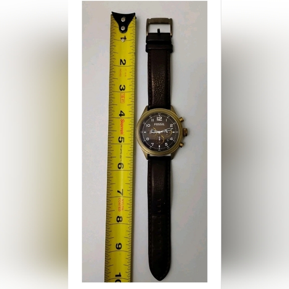 Fossil Dress DE5002 Dark Brown Leather Strap Black Dial Watch - Picture 3 of 5